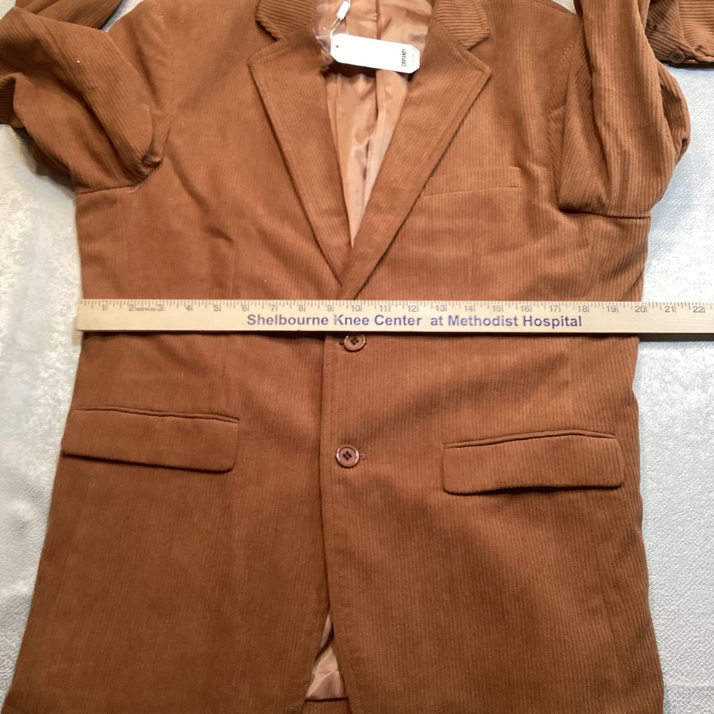 Coofandy Men's Tan Corduroy Blazer NWT - Picture 4 of 12